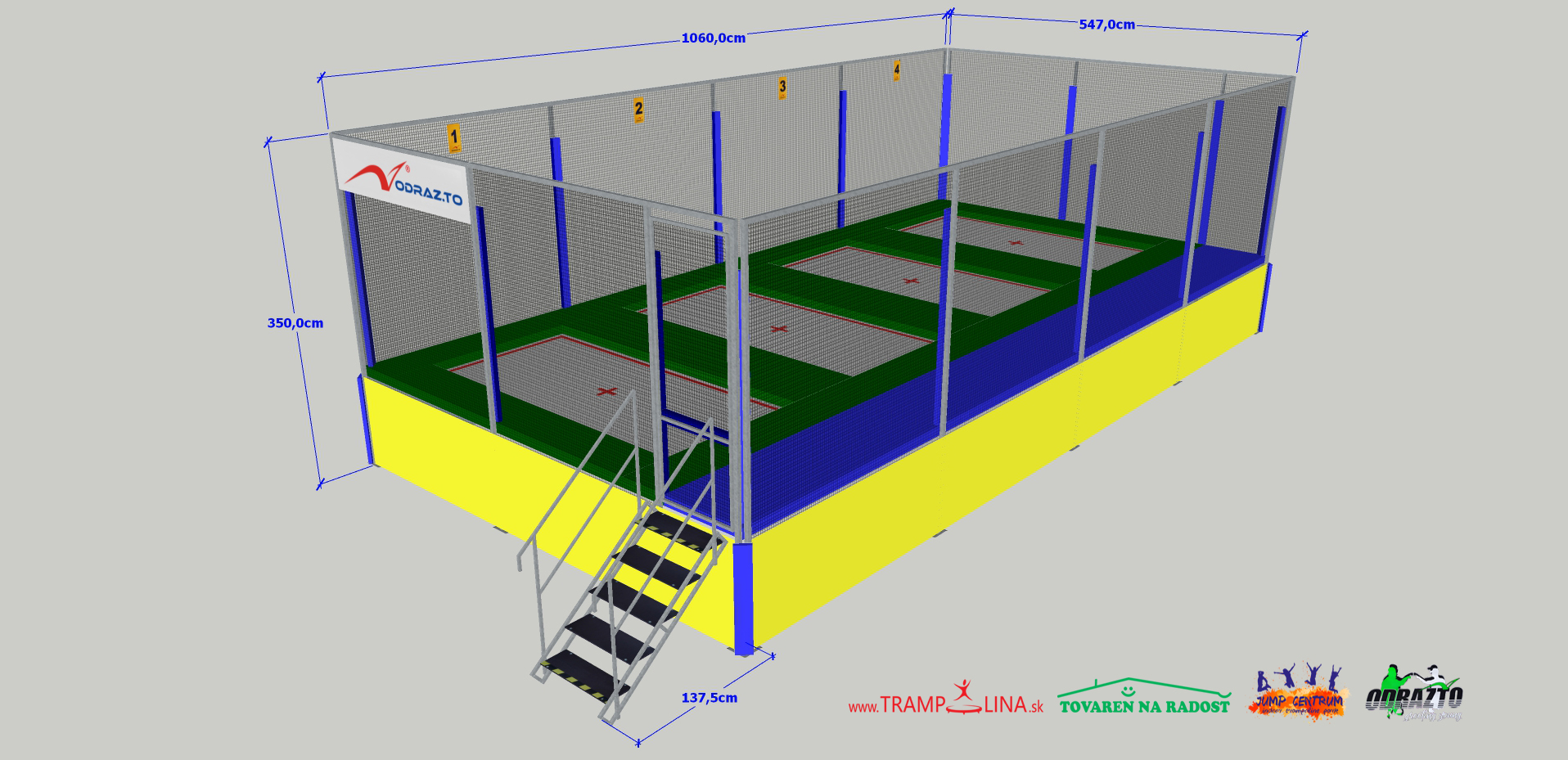 Trampolina INLINEx4